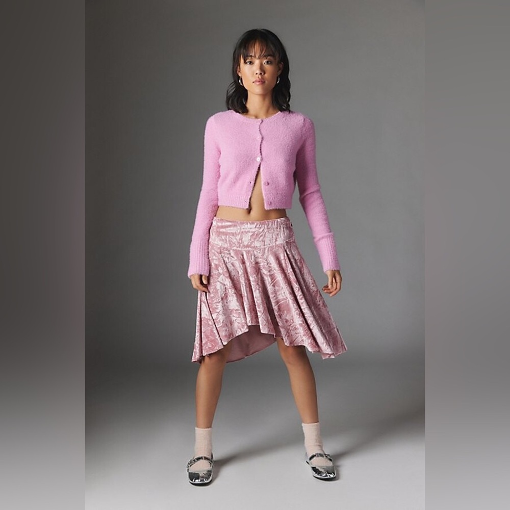 Silence & Noise Crushed Velvet Velvet Mini skirt